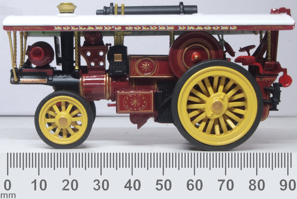 Oxford Diecast 76BUR007 Burrell Scenic Showmans Loco Winston Churchill - 1:76 Scale
