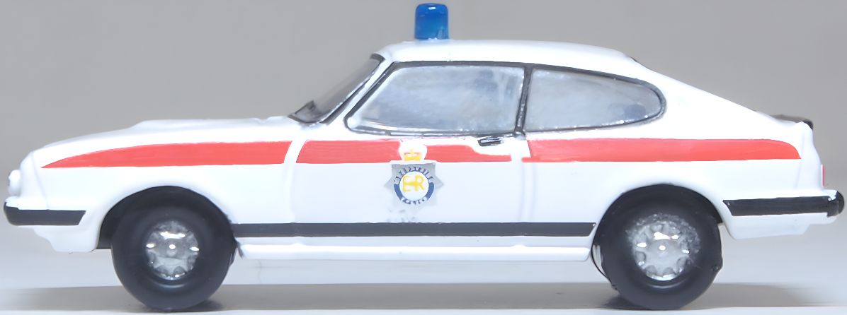 Oxford Diecast NCAP007 Ford Capri MkIII Merseyside Police - 1:148 Scale