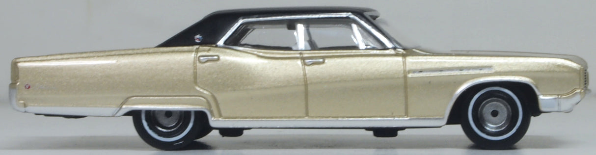 Oxford Diecast 87BE68001 1968 Buick Electra 225 Ivory Gold Mist/Black - 1:87 Scale