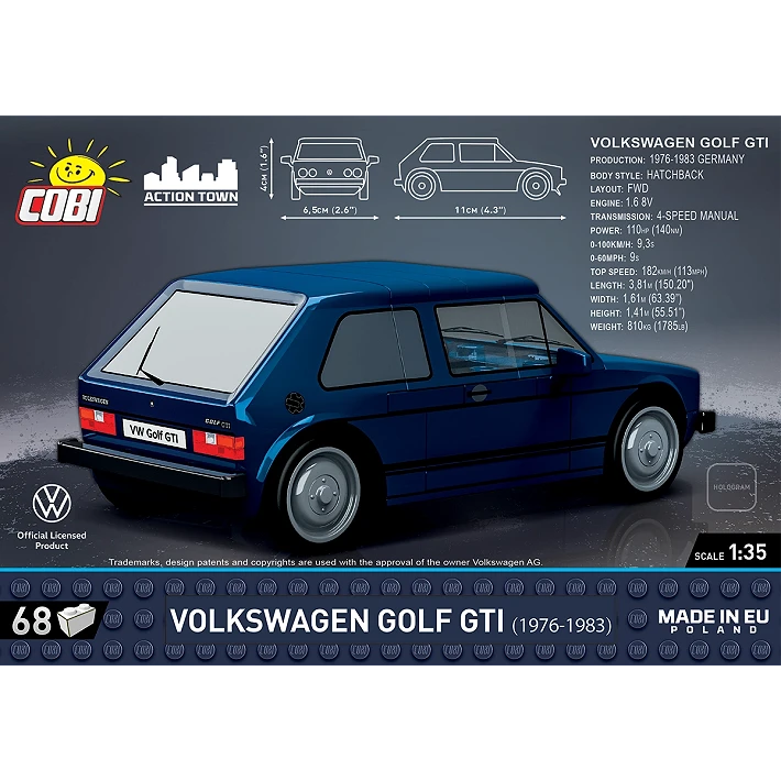 Cobi Bricks Volkswagen Golf GTI (1976-1983) Construction Toy Set