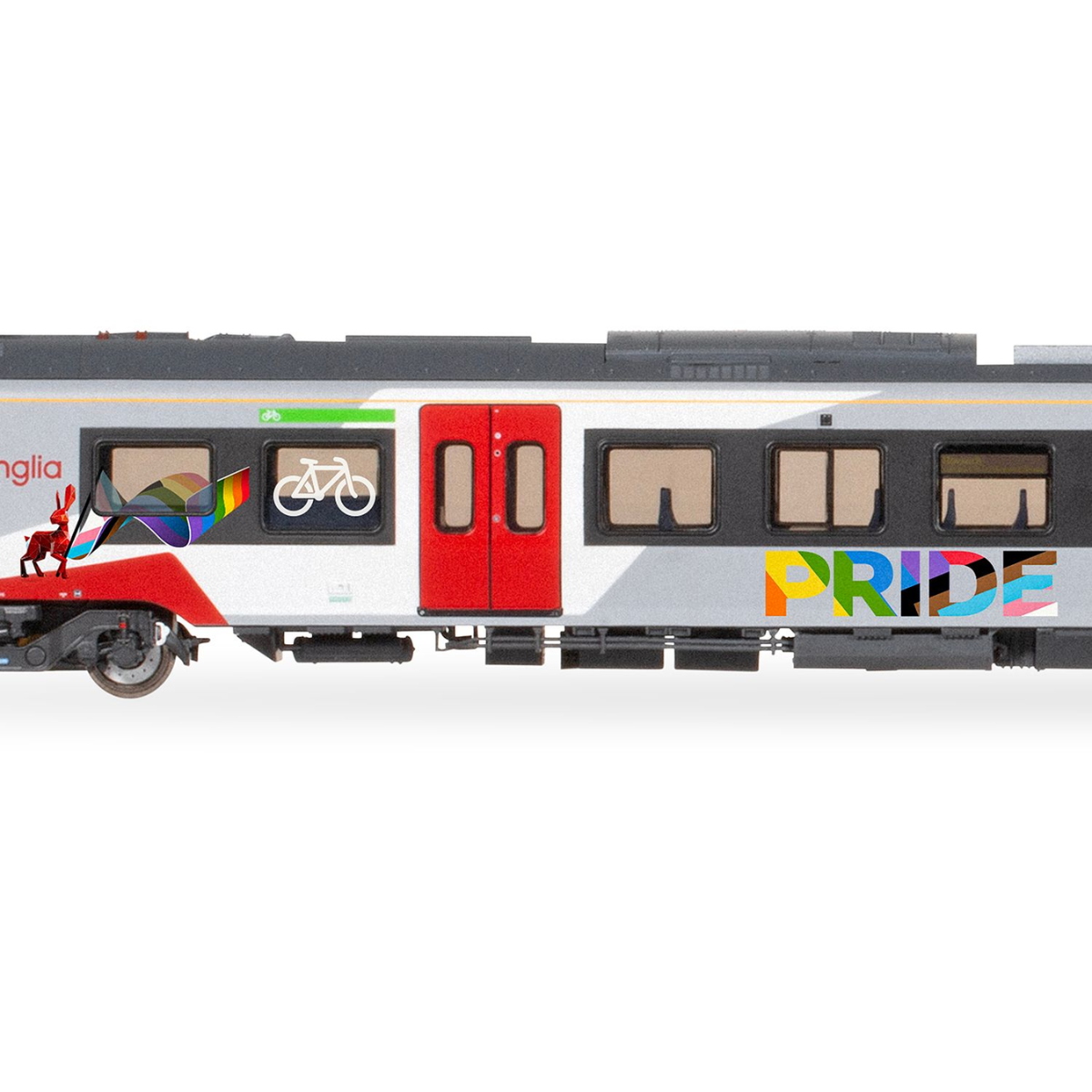 Hornby R30446 Greater Anglia Class 755/4 'FLIRT' - 4 Car Train Pack (Pride Livery) - OO Gauge