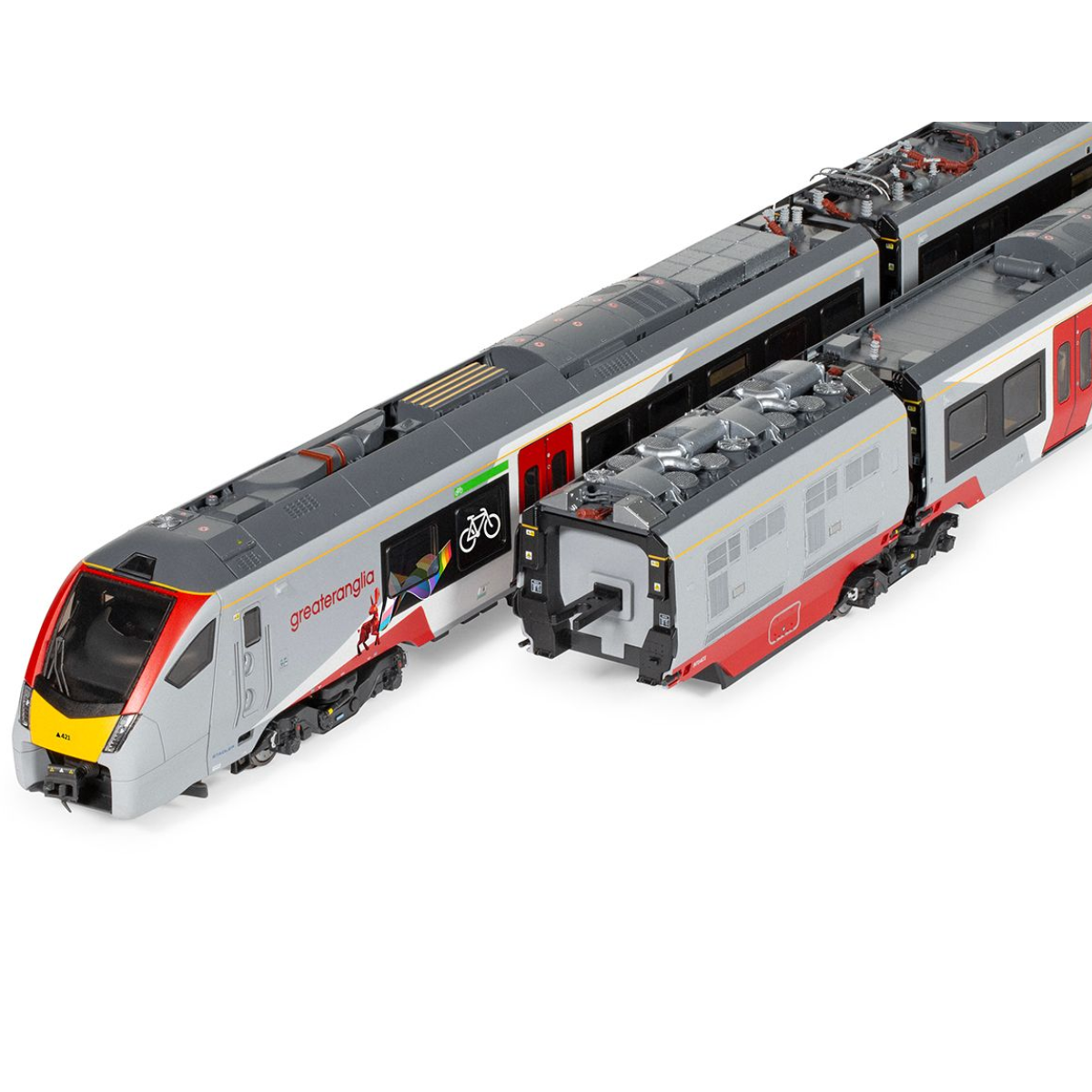 Hornby R30446 Greater Anglia Class 755/4 'FLIRT' - 4 Car Train Pack (Pride Livery) - OO Gauge