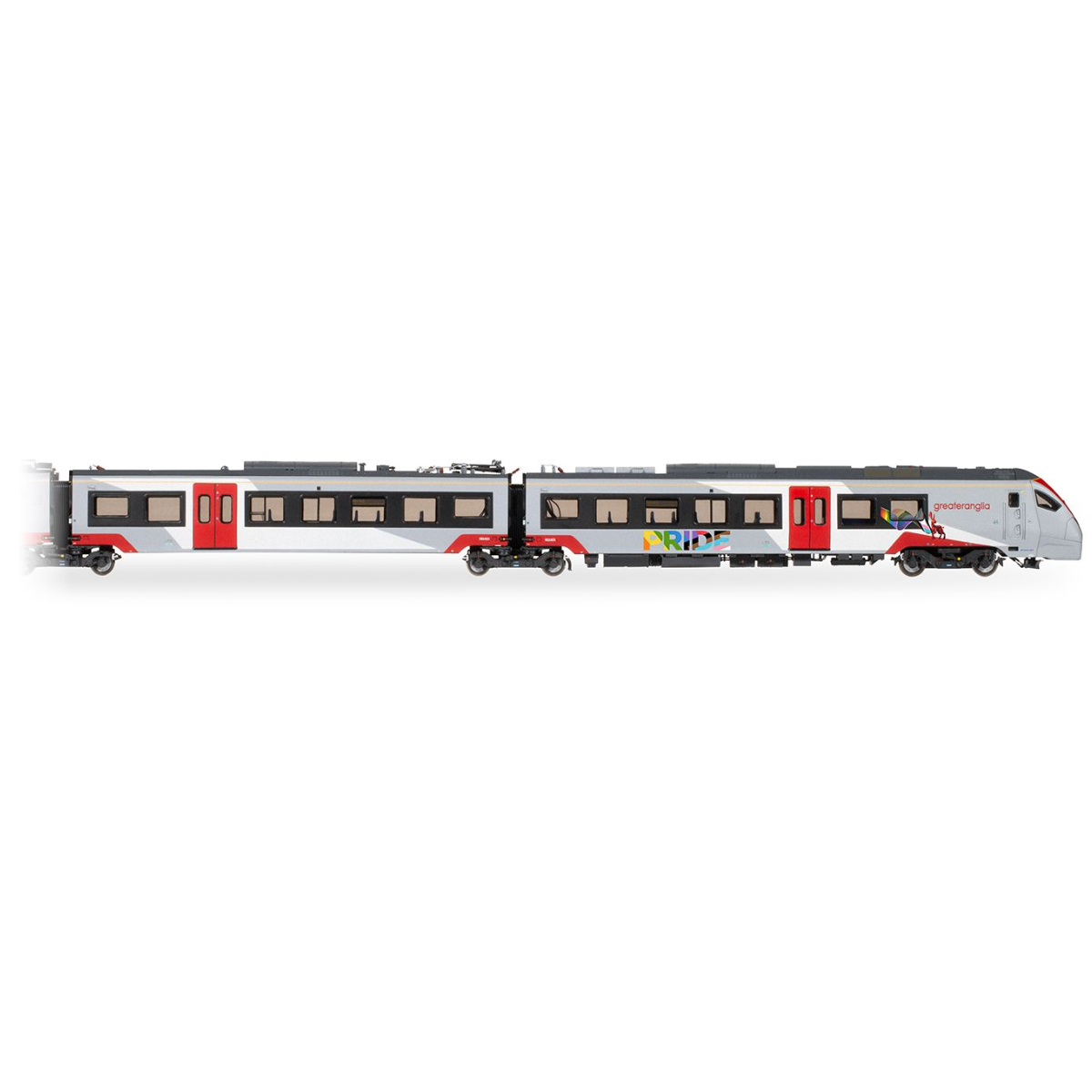 Hornby R30446 Greater Anglia Class 755/4 'FLIRT' - 4 Car Train Pack (Pride Livery) - OO Gauge