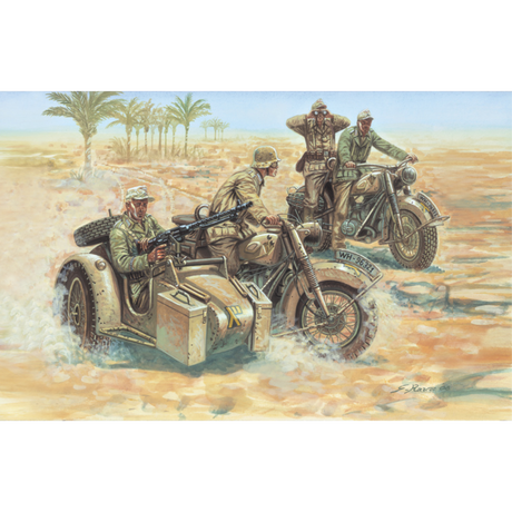 Italeri WWII German Motorcycles Plastic Kit - 1:72 Scale
