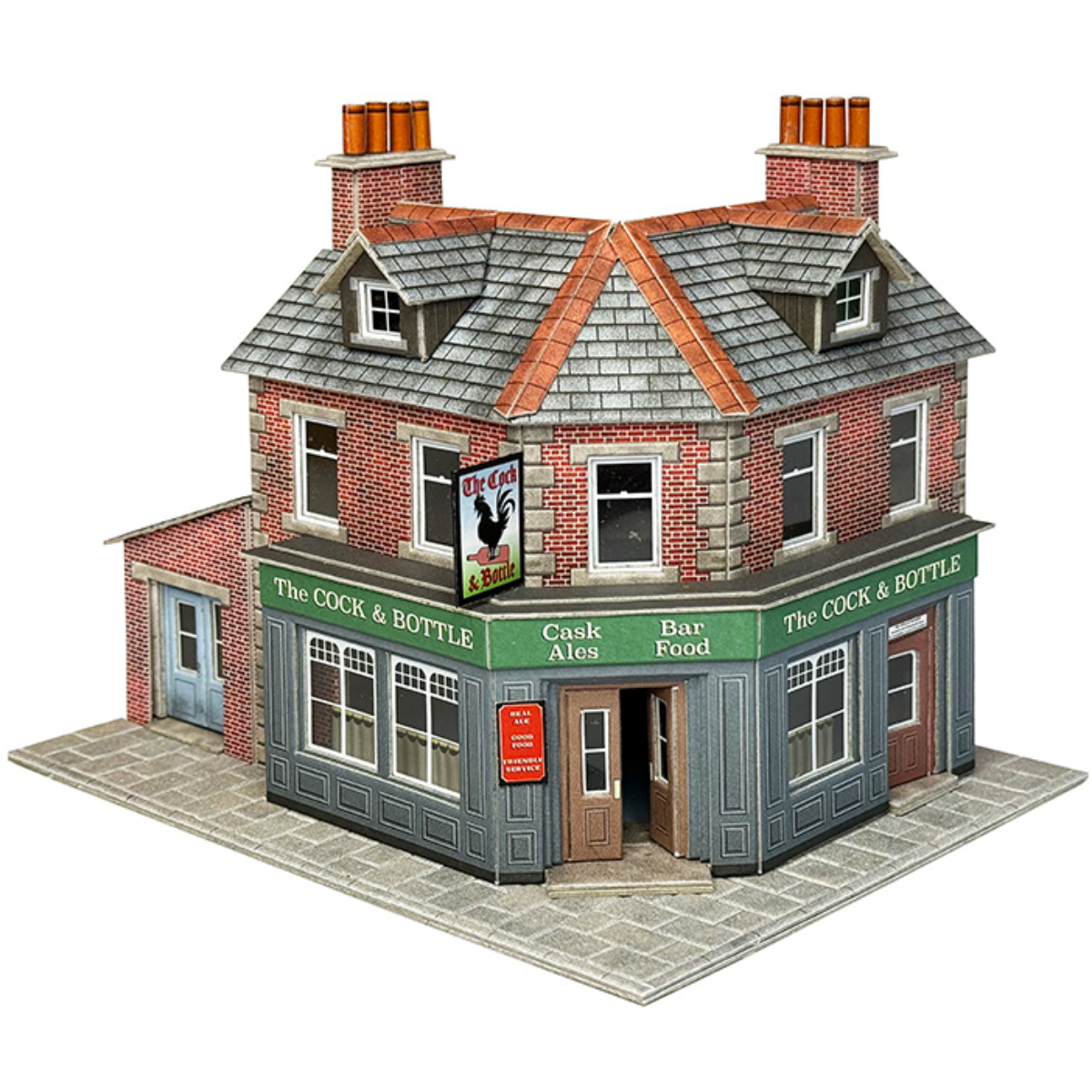 Metcalfe PO308 Brick Corner Shop / Pub Card Kit - 00/HO Gauge