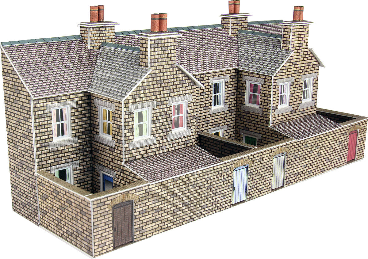 Metcalfe Low Relief Stone Terraced House Backs Card Kit - N Gauge