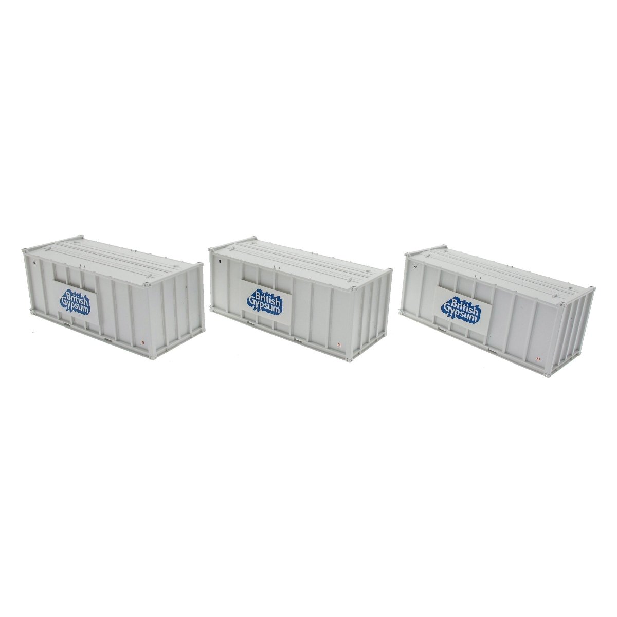 Accurascale Pack of 3 Gypsum 20' Containers - White Containers - Phillips Hobbies