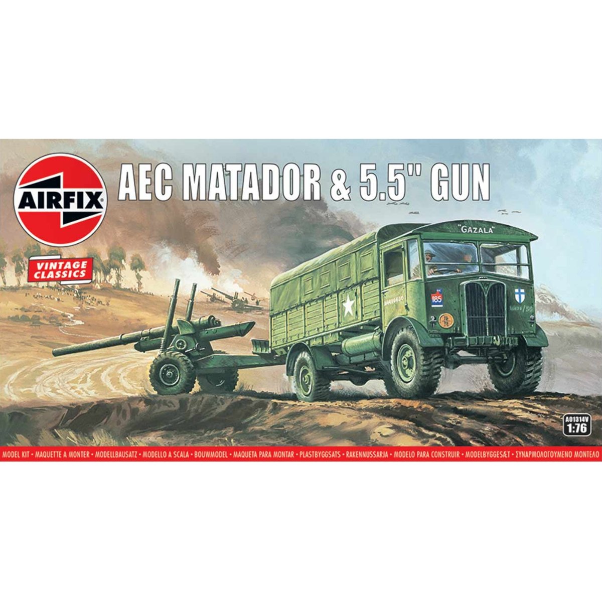 Airfix A01314V AEC Matador & 5.5inch Gun 1:76 - Phillips Hobbies