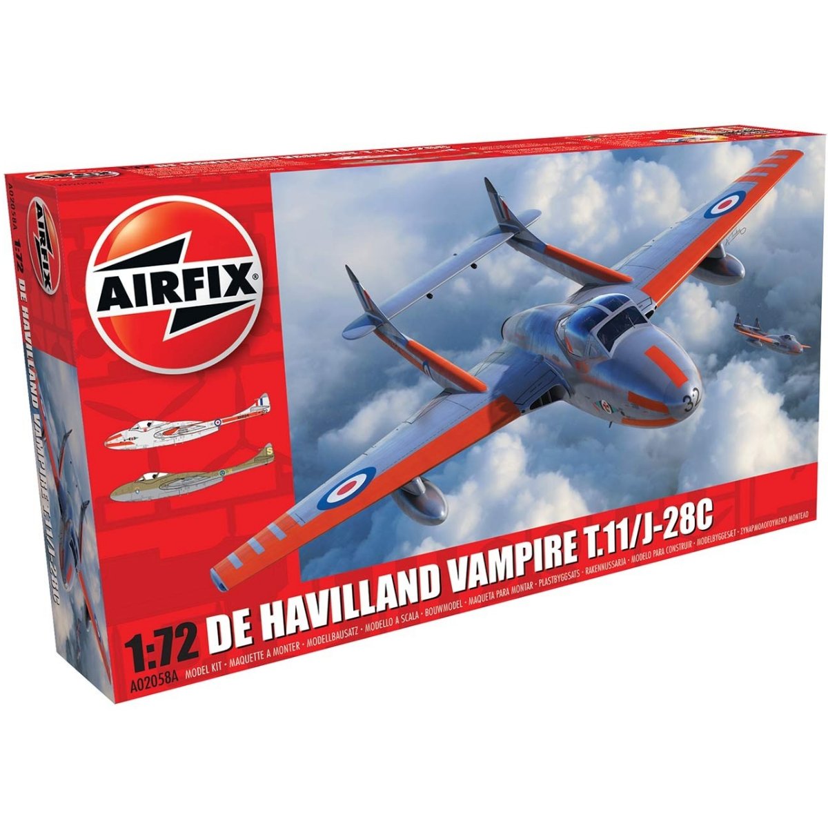 Airfix A02058A deHavilland Vampire T.11 / J-28C 1:72 - Phillips Hobbies