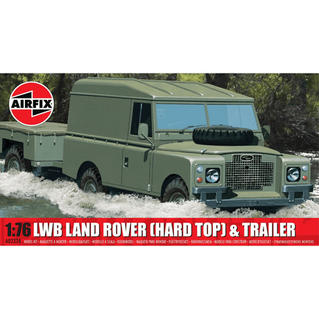 Airfix A02324 LWB Land Rover (Hard Top) & Trailer Plastic Kit - 1:76 Scale - Phillips Hobbies