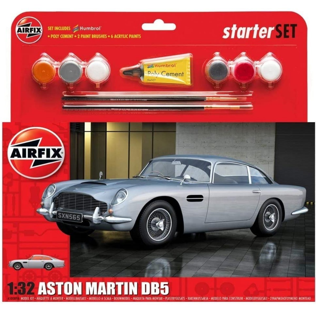 Airfix A50089B Medium Starter Set - Aston Martin DB5 Silver 1:32 - Phillips Hobbies