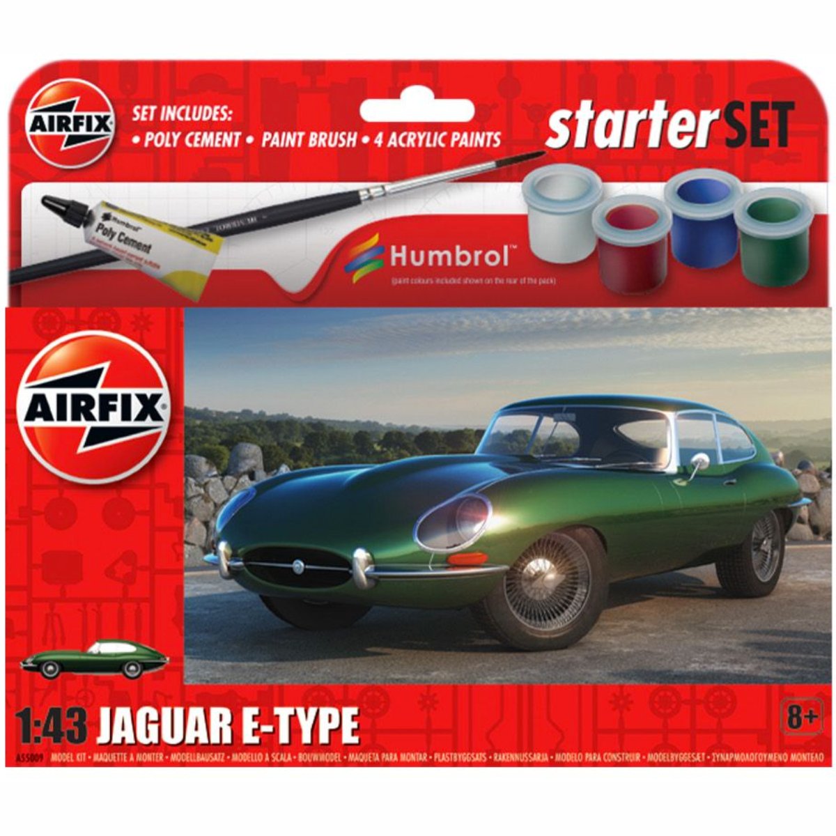 Airfix A55009 Starter Set - Jaguar E-Type 1:43 - Phillips Hobbies