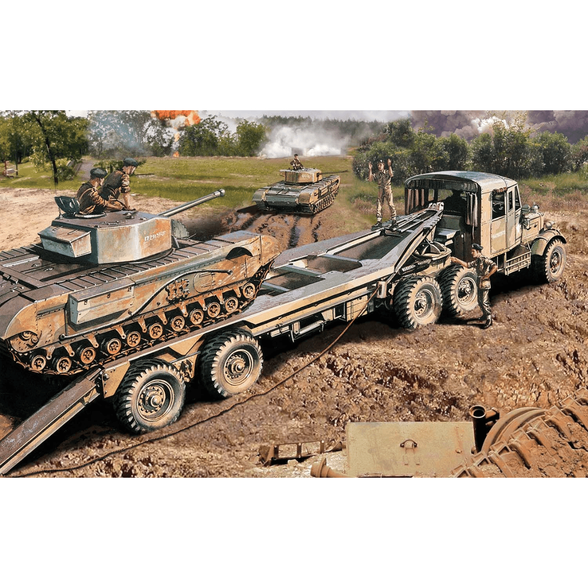 Airfix Vintage Classics A02301V Scammell Tank Transporter Plastic Kit - 1:76 Scale - Phillips Hobbies