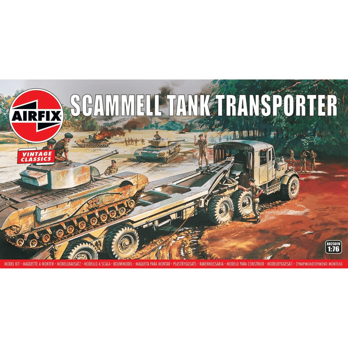 Airfix Vintage Classics A02301V Scammell Tank Transporter Plastic Kit - 1:76 Scale - Phillips Hobbies
