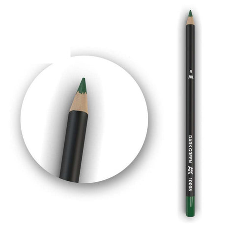 AK Interactive AK10008 Dark Green Watercolour Weathering Pencil - Phillips Hobbies