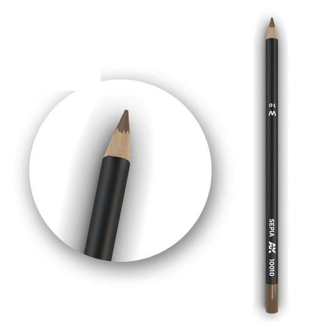 AK Interactive AK10010 Sepia Watercolour Weathering Pencil - Phillips Hobbies