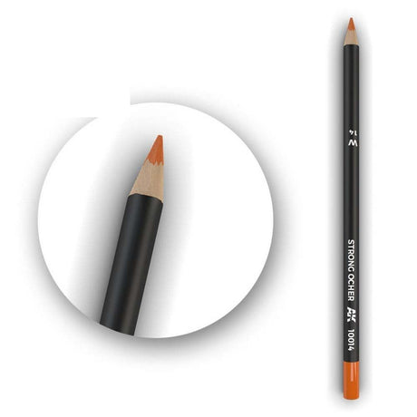 AK Interactive AK10014 Strong Ocher Watercolour Weathering Pencil - Phillips Hobbies