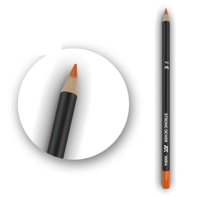 AK Interactive AK10014 Strong Ocher Watercolour Weathering Pencil - Phillips Hobbies