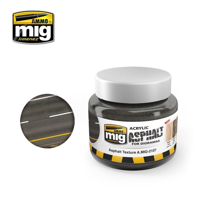 Ammo MIG Asphalt Ground Texture 250ml - Phillips Hobbies