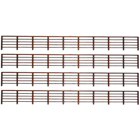 Ancorton Models OOF4 Wooden Fencing, Flat Top, Five Rail (OO Gauge) - Phillips Hobbies