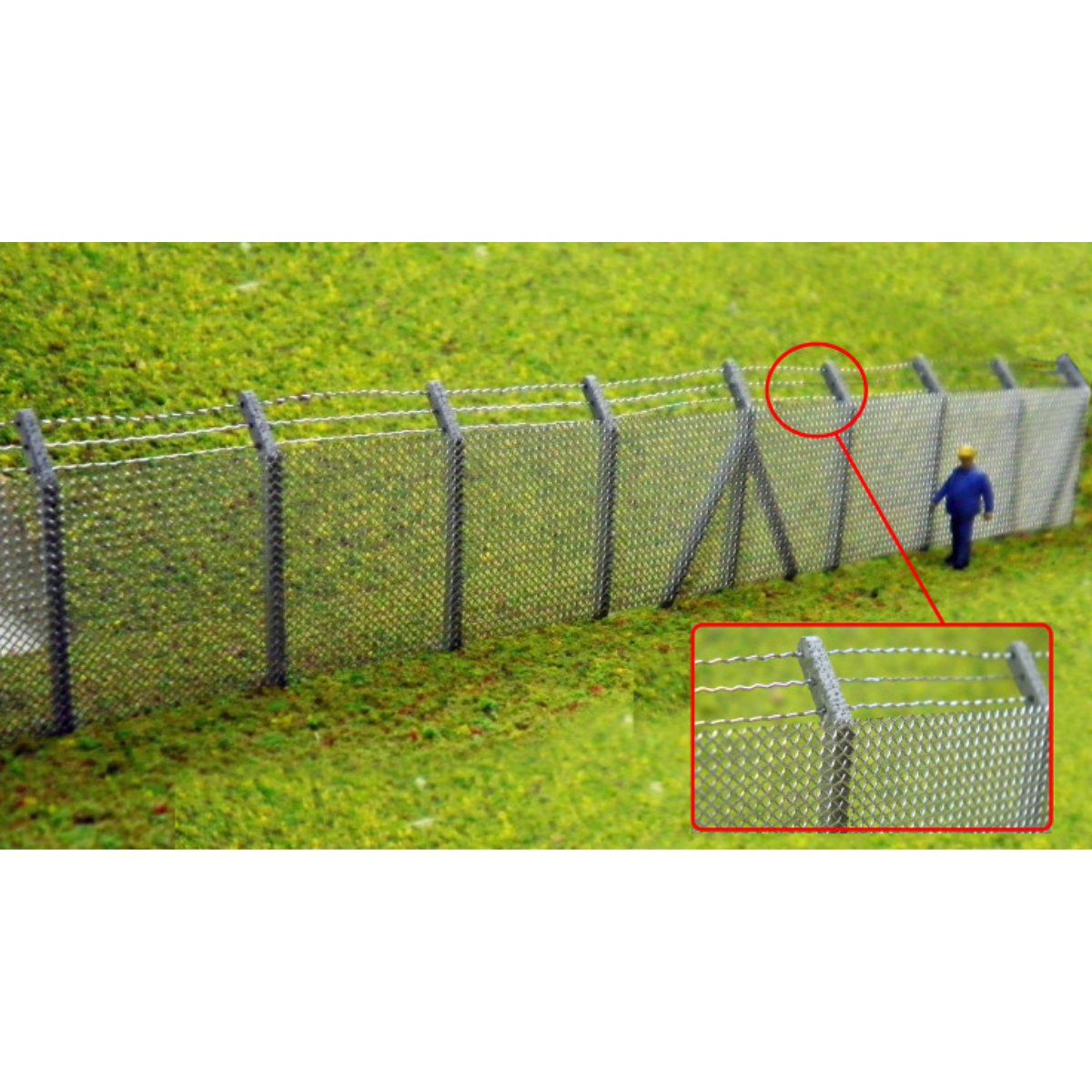 Ancorton Security Fencing with Barbed Wire Top Kit (OO Gauge) - Phillips Hobbies
