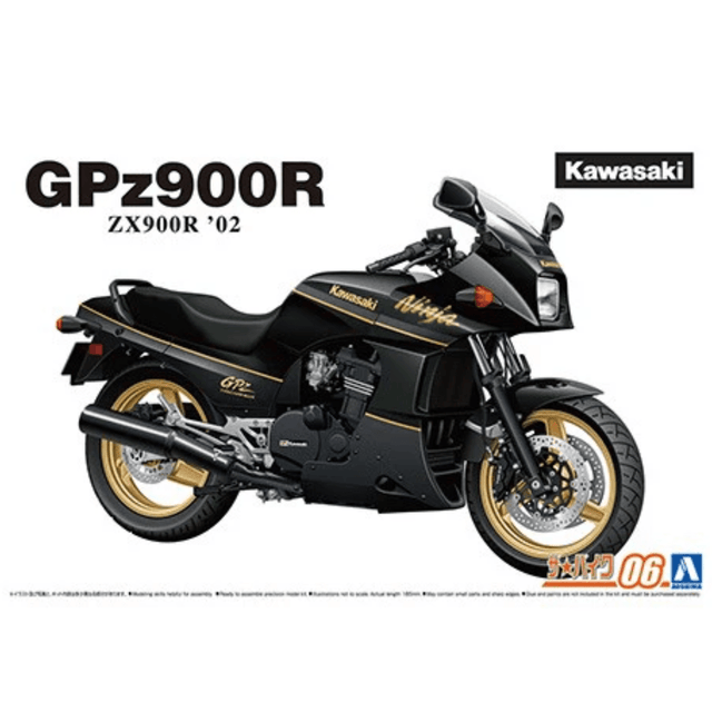 Aoshima 06312 Kawasaki GPZ900R NINJA '02 - 1:12 Scale Plastic Kit - Phillips Hobbies