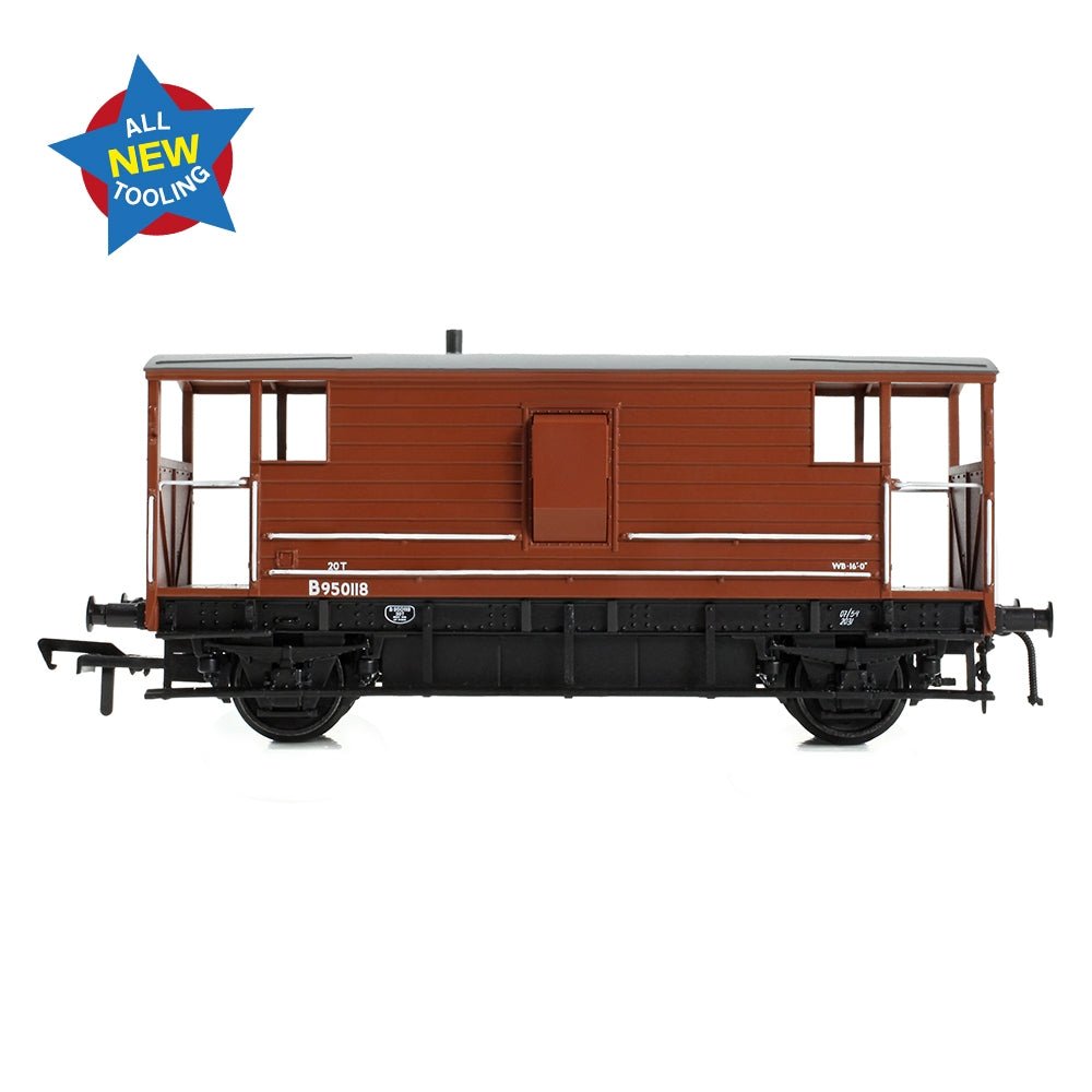 Bachmann 38 - 977 LMS 20T Brake Van BR Bauxite (Early) - OO Gauge - Phillips Hobbies