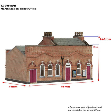 Bachmann 42 - 0066R Scenecraft March Station Ticket Office Red - N Gauge - Phillips Hobbies
