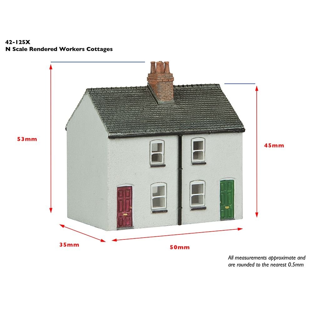 Bachmann 42 - 125X Scenecraft Rendered Workers' Cottages - N Gauge - Phillips Hobbies
