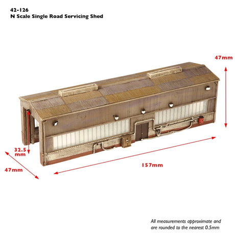 Bachmann 42 - 126 Scenecraft Single Road Servicing Shed - N Gauge - Phillips Hobbies