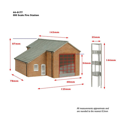 Bachmann 44 - 0177 Scenecraft Fire Station - OO Gauge - Phillips Hobbies