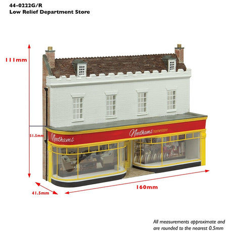 Bachmann 44 - 0222G Scenecraft Low Relief Department Store Green - OO Gauge - Phillips Hobbies