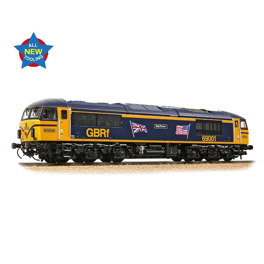 Bachmann Class 69 69001 'Mayflower' GBRf (UK & US Flags) - OO Gauge - Phillips Hobbies