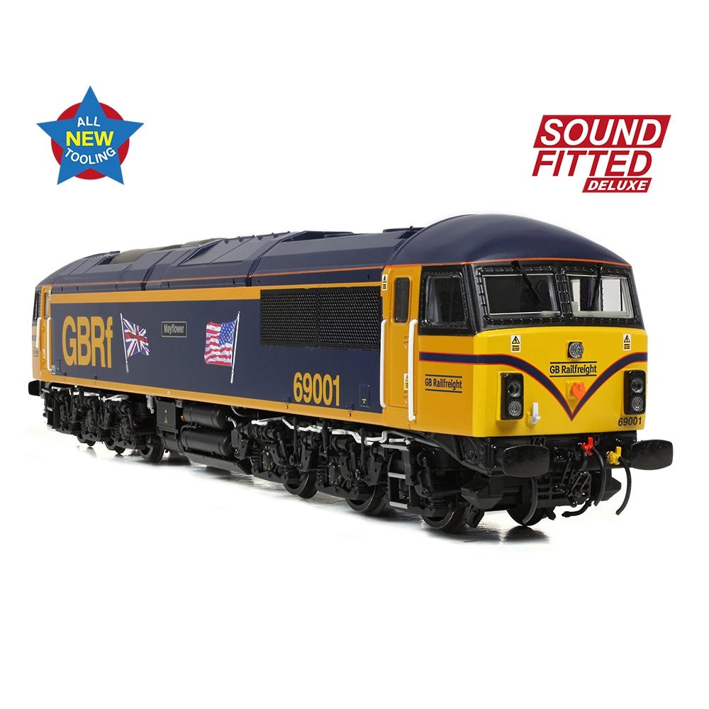 Bachmann Class 69 69001 'Mayflower' GBRf (UK & US Flags) - Sound Fitted Deluxe - Phillips Hobbies