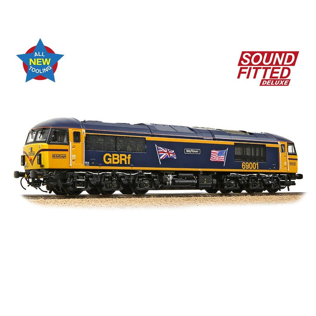 Bachmann Class 69 69001 'Mayflower' GBRf (UK & US Flags) - Sound Fitted Deluxe - Phillips Hobbies