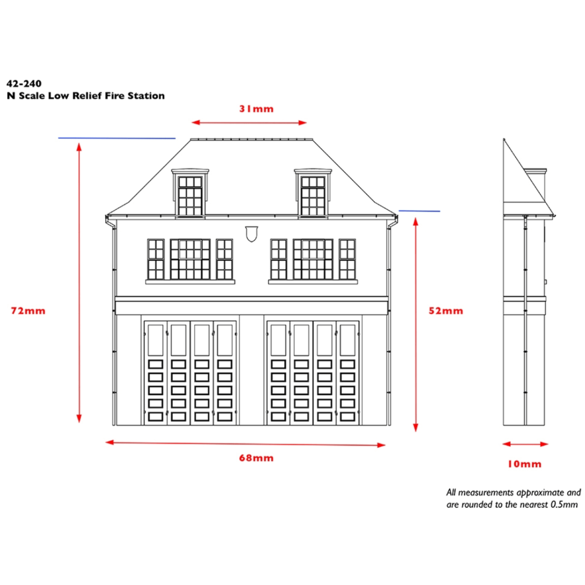 Bachmann Scenecraft 42 - 240 Low Relief Fire Station - N Gauge - Phillips Hobbies