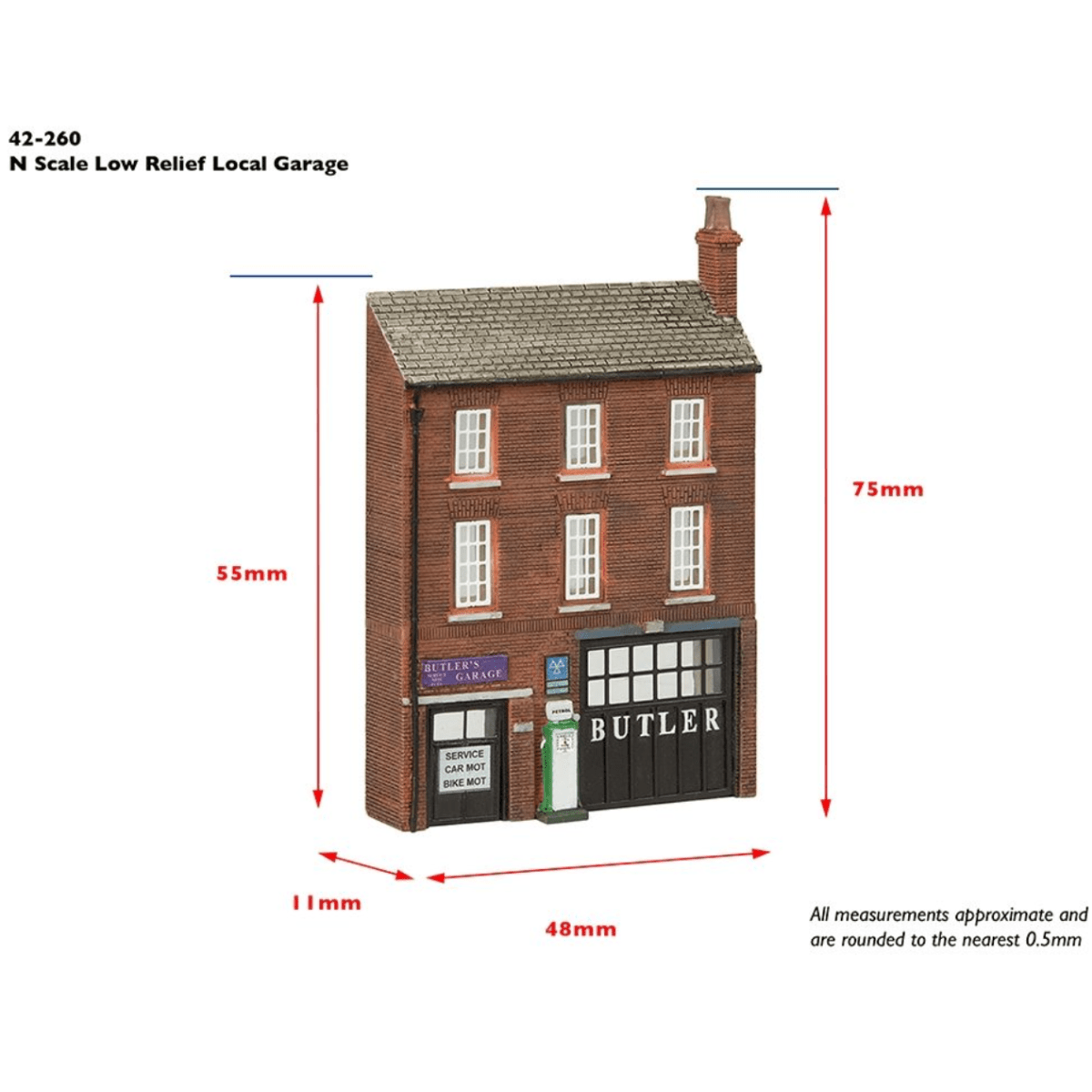 Bachmann Scenecraft 42 - 260 Low Relief Local Garage - N Gauge - Phillips Hobbies