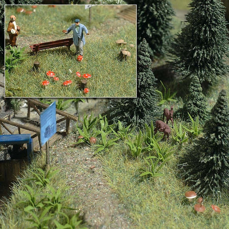 Busch 1203 Fern & Mushrooms Kit - HO / OO Gauge - Phillips Hobbies