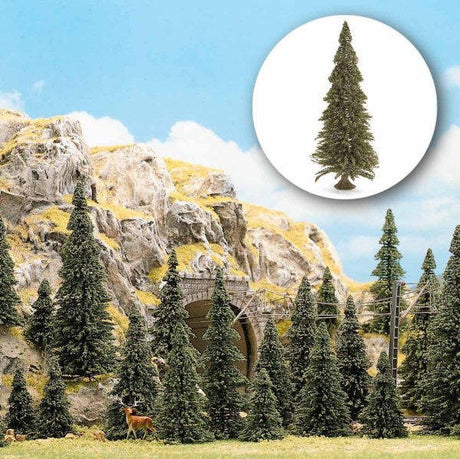 Busch 6577 40 Pine Trees With Bases - N/TT Gauge Scenery - Phillips Hobbies