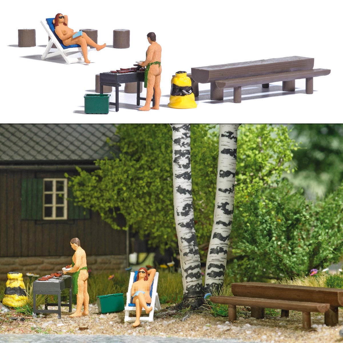 Busch 7946 Nude BBQ Set - HO / OO Gauge - Phillips Hobbies