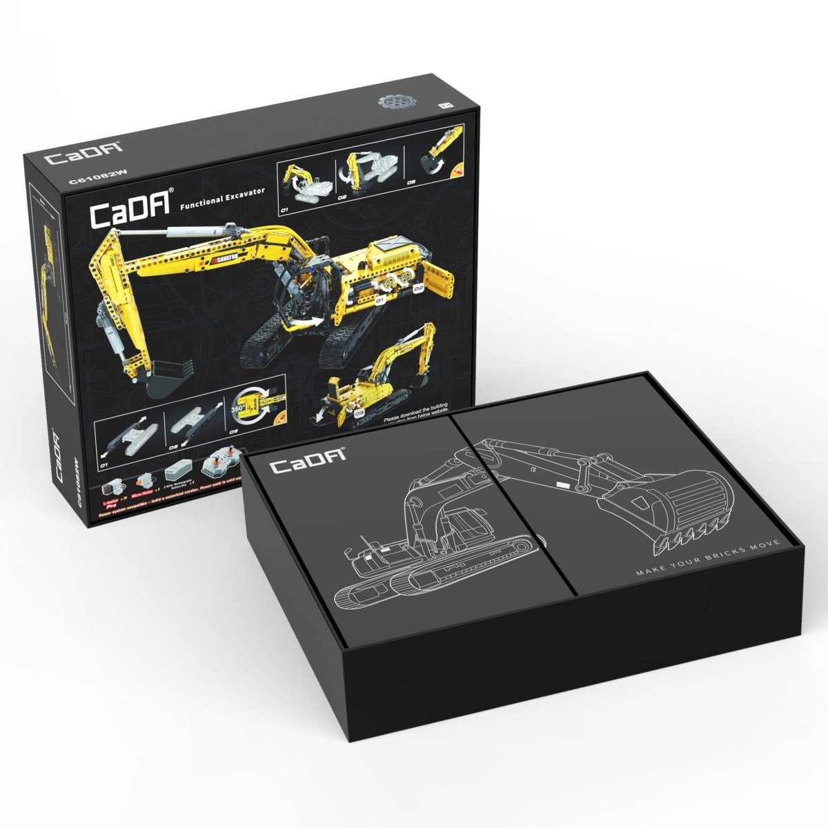 CaDA Bricks Functional Excavator - 1702pcs - Phillips Hobbies