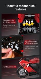 CaDA Bricks Suzuki Hayabusa Motorbike 1043 pcs 1:6 Construction Toy Set - Phillips Hobbies