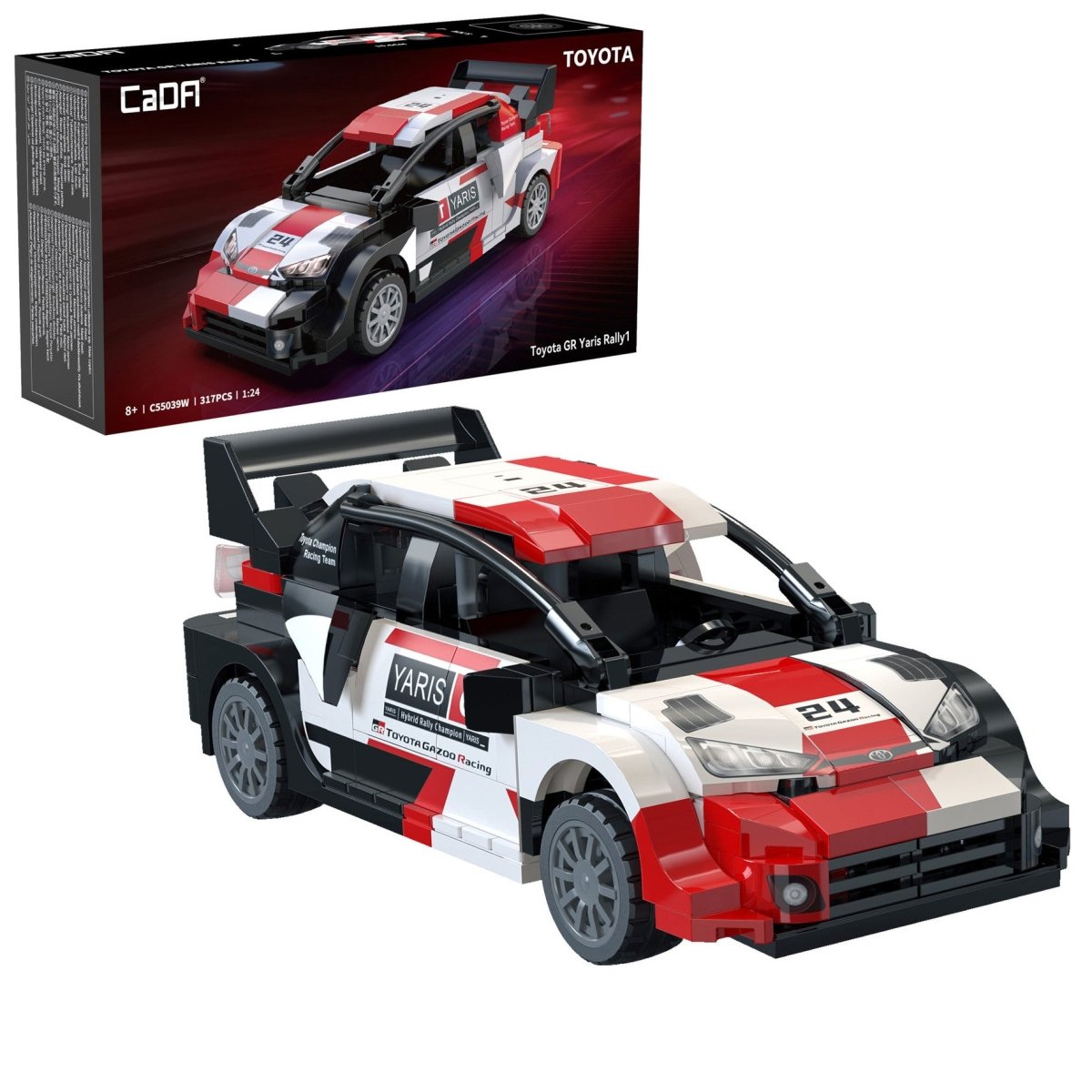 CaDA Bricks Toyota GR Yaris Rally 1 Car 317 pcs Construction Toy Set - Phillips Hobbies