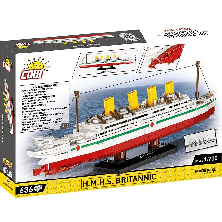 Cobi Bricks 1681 H.M.H.S. Britannic Construction Toy Set 593pcs - Phillips Hobbies