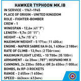 Cobi Bricks 5864 Hawker Typhoon Mk.1B Brick Model Plane 190pcs - Phillips Hobbies