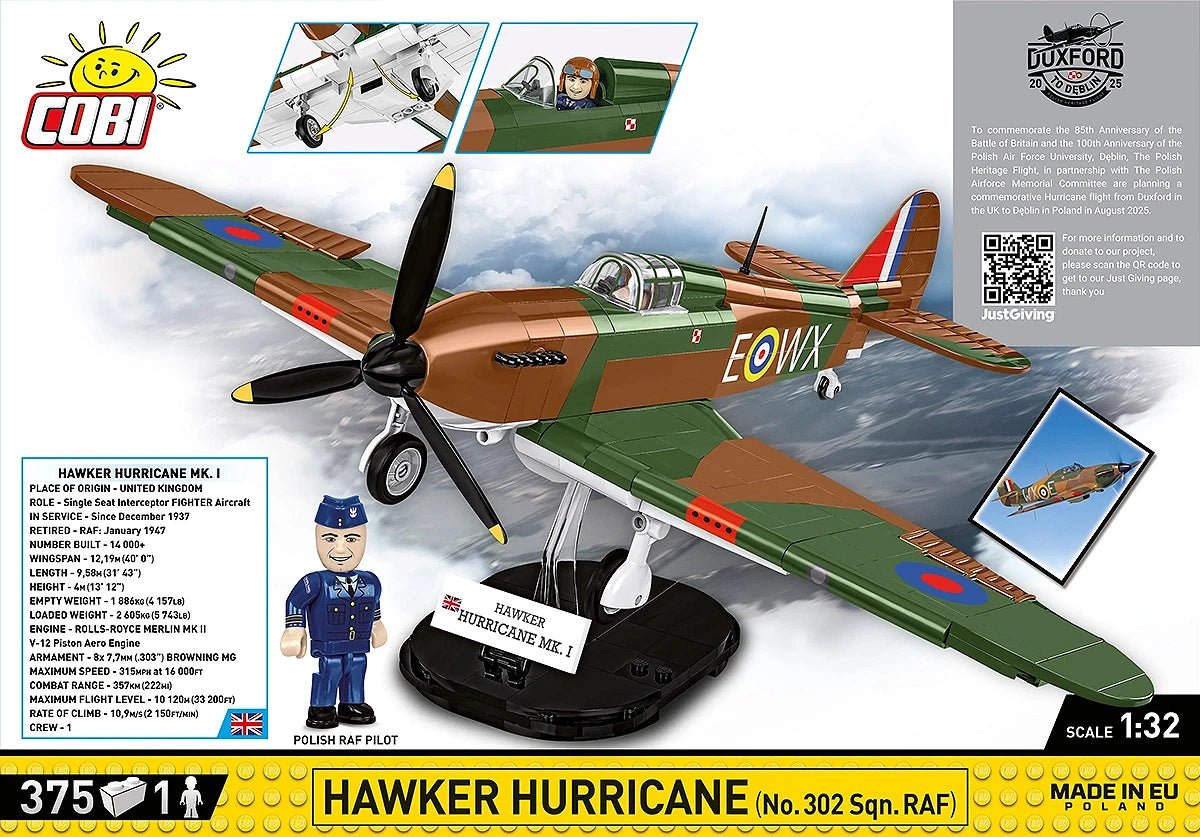 Cobi Bricks Hawker Hurricane (No.302 Sqn.RAF) - Phillips Hobbies
