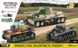 COBI Bricks Renault R35 - Valentine IX - Panzer I Tank Set - Phillips Hobbies