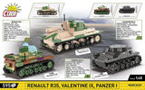 COBI Bricks Renault R35 - Valentine IX - Panzer I Tank Set - Phillips Hobbies
