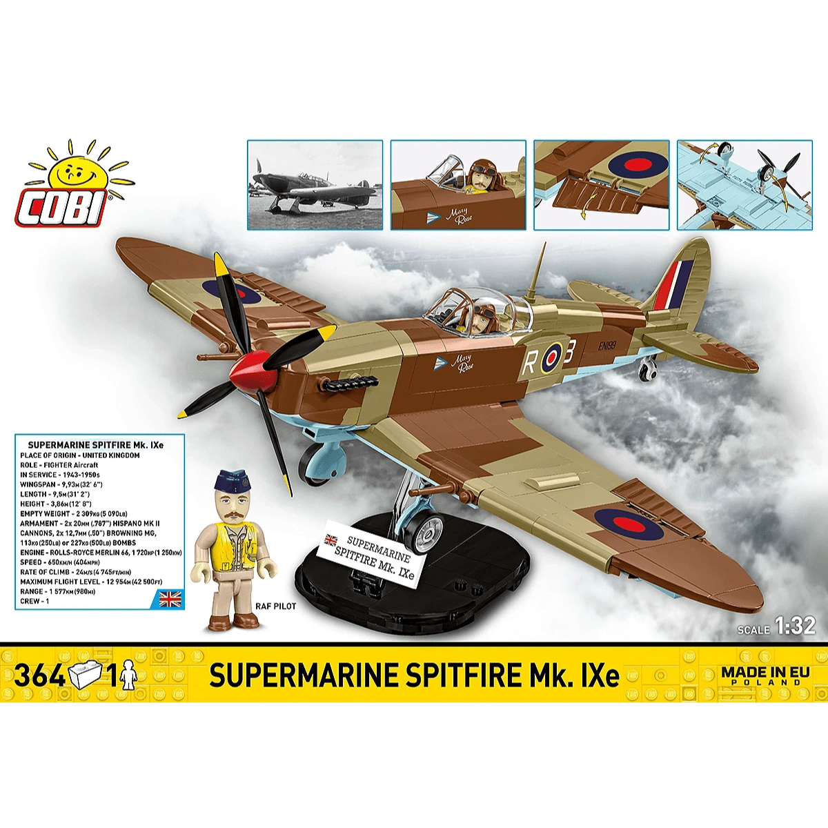 Cobi Bricks Supermarine Spitfire Mk.IXe Construction Toy Set - Phillips Hobbies