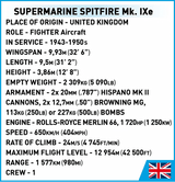 Cobi Bricks Supermarine Spitfire Mk.IXe Construction Toy Set - Phillips Hobbies